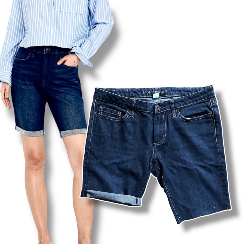 Banana republic Bermuda fitted shorts ultimate skinny denim jean 8”long